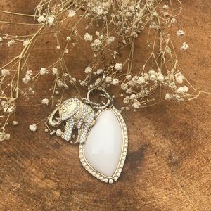 INC Gold-Tone Elephant Charm Necklace - EUC